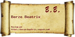 Berze Beatrix névjegykártya